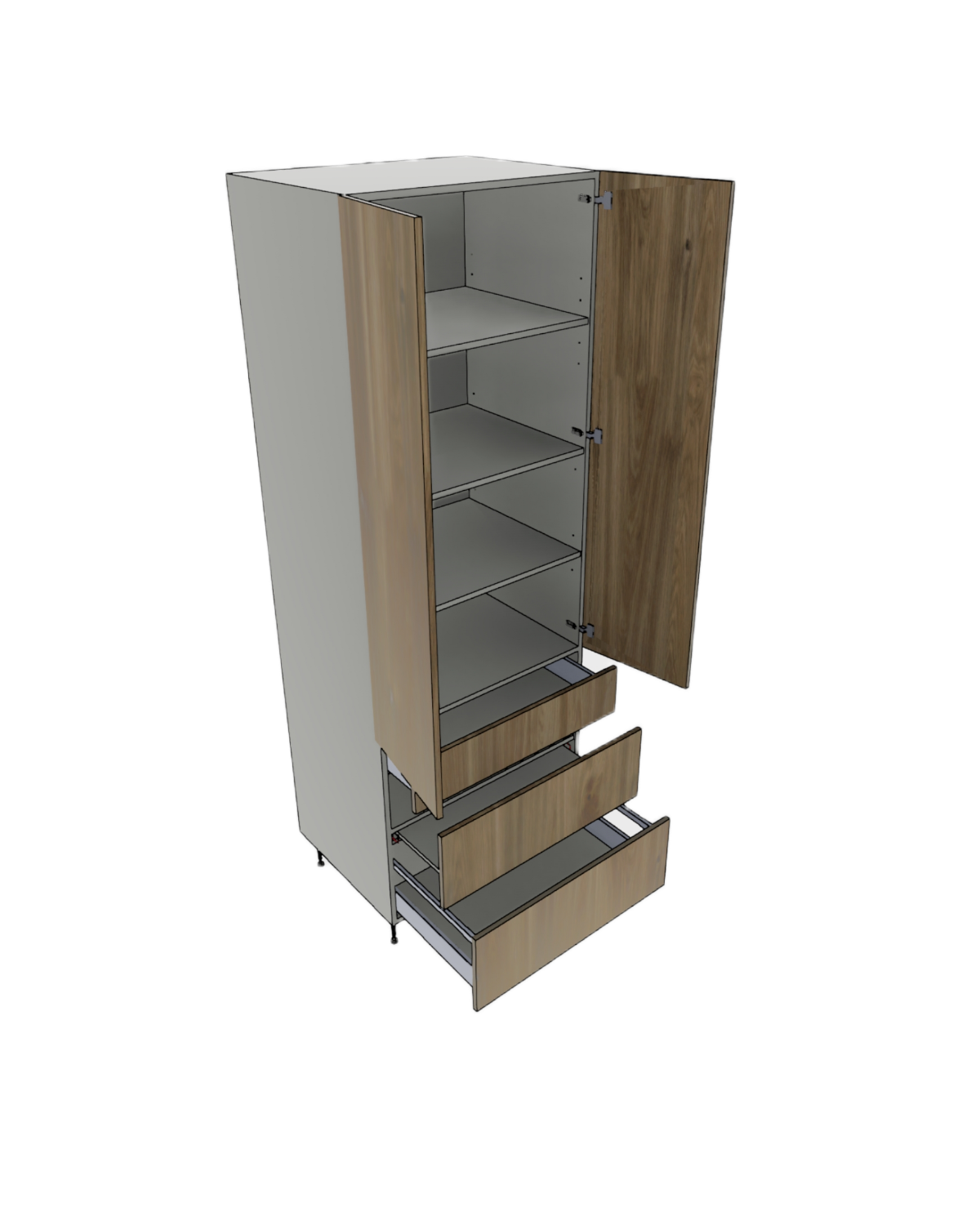 TALL PANTRY CABINET 2 BOTTOM 1 TOP DRAWER 2 DOOR