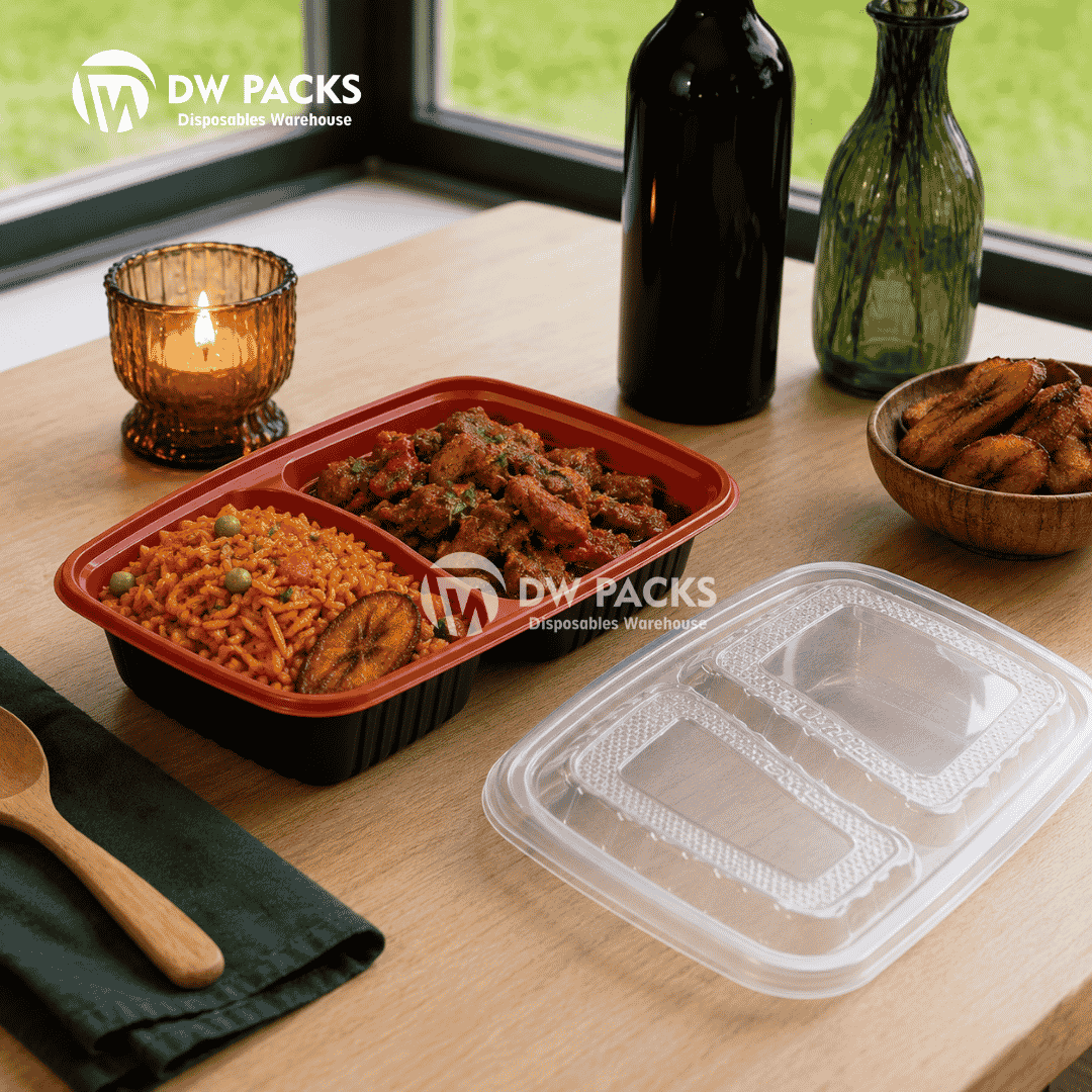 1000ML 2 COMPARTMENT RED PACK (IMPORTED)