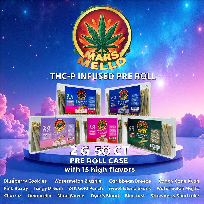 MARS MELLO THC-P INFUSED PRE ROLLS 2G EACH 50CT