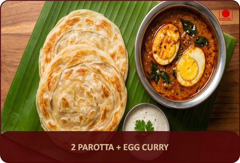 Parotta + Egg Curry