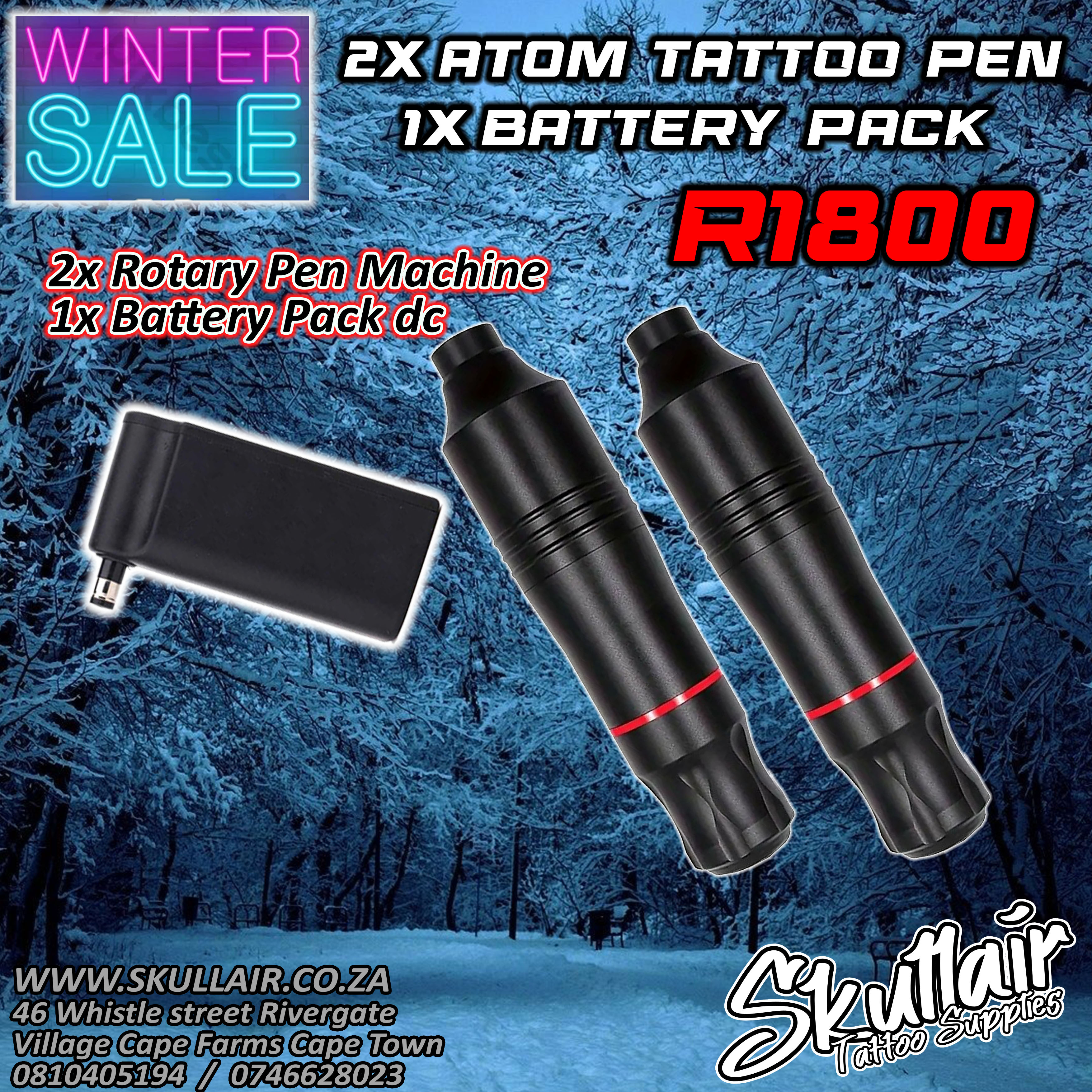 2 Atom Tattoo Pen + 1 Battery Combo 2 Atom Tattoo Pen + 1 Battery Combo