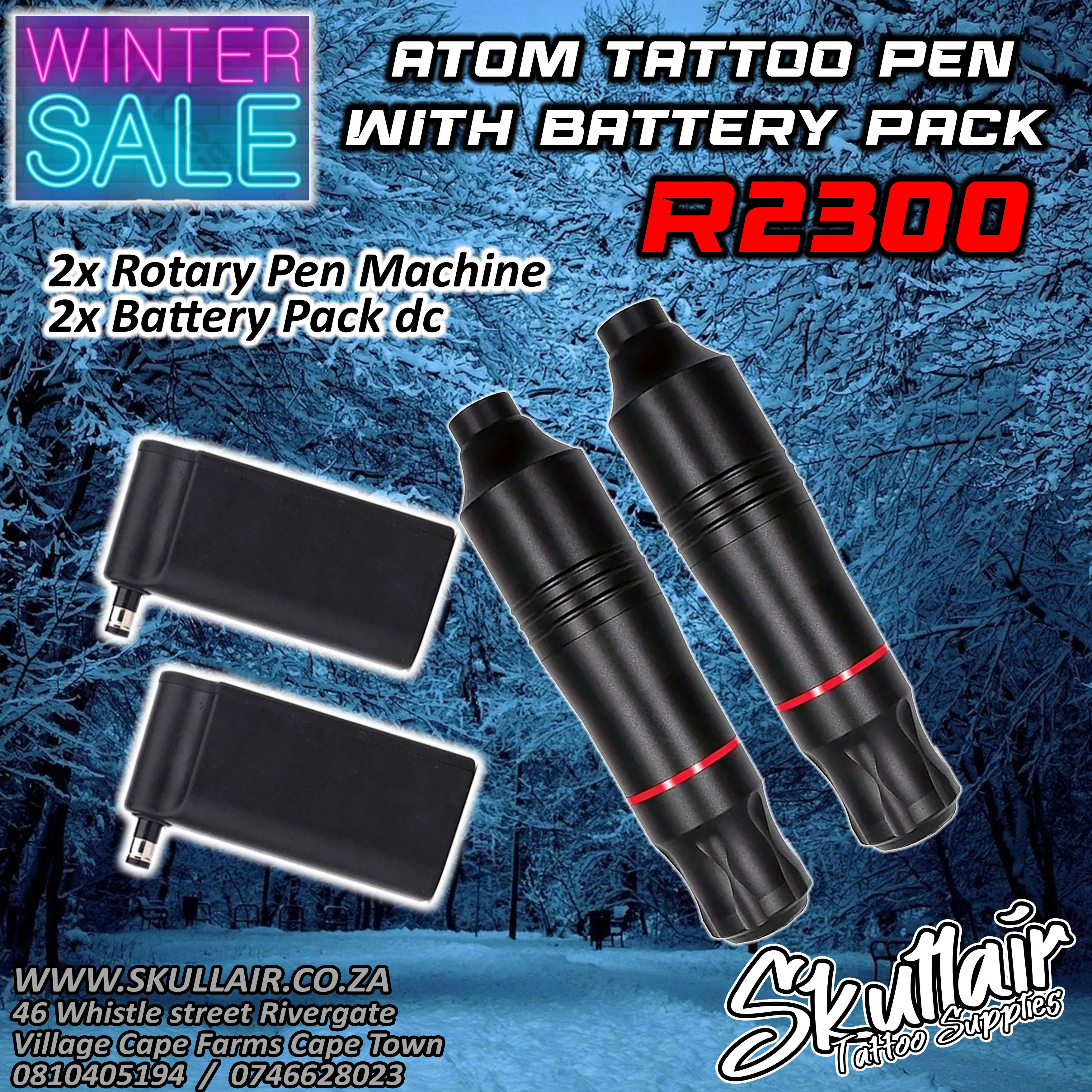 2 Atom Tattoo Pen + 2 Battery Combo 2 Atom Tattoo Pen + 2 Battery Combo