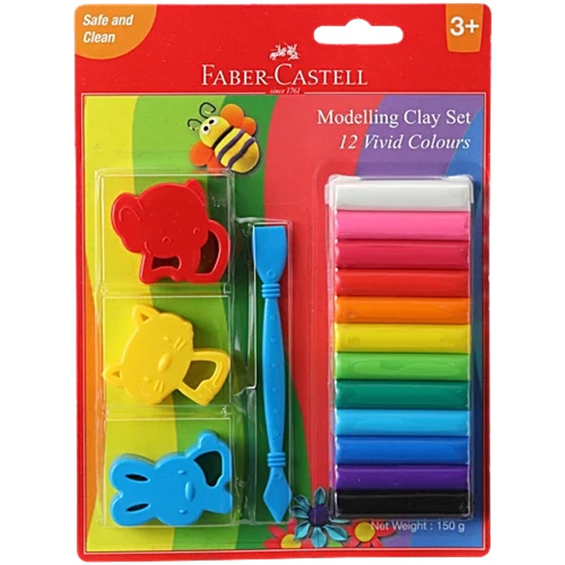 Faber-Castell 12 Vivid Colour Modelling Clay set 150GM
