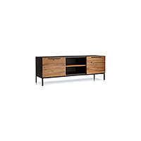 Industrial Modern Mango Wood Media Console - Black Metal Frame TV Stand Industrial Modern Mango Wood Media Console - Black Metal Frame TV Stand