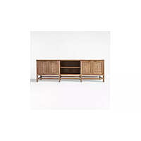Boho Rattan & Light Wood Sideboard | Mid-Century Style Media Console