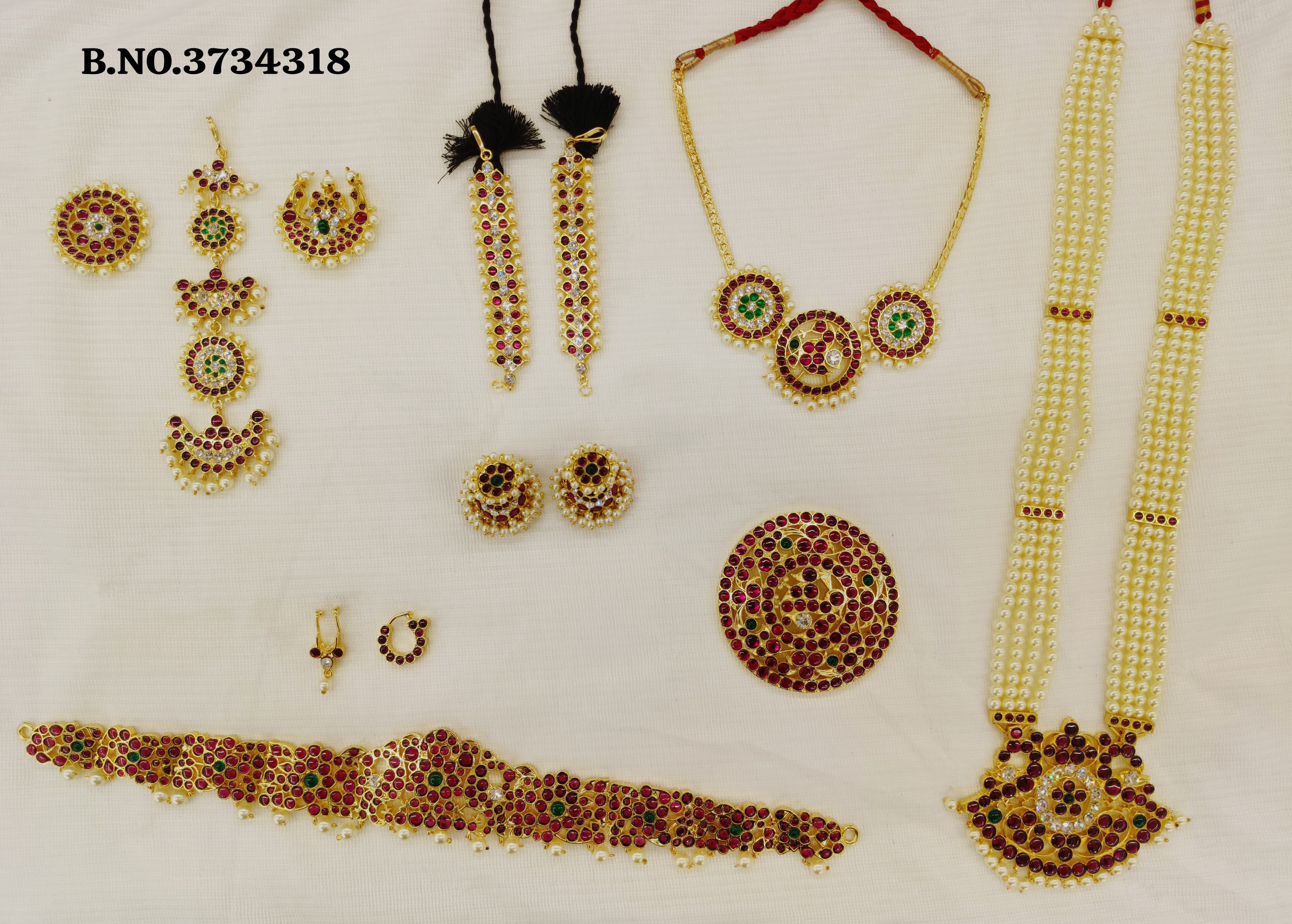 Margam Temple Jewellery Set – Panchalokam/Copper & Real Kempstones | Bridal & Bharatanatyam Full Set