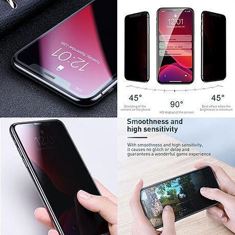 Baseus 0.3mm Dustproof Privacy Glass Screen Protector iPhone11Pro/X/XS 2PCS