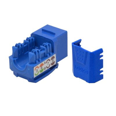 Modular Cat6 Keystone Punch Down Type Blue Modular Cat6 Keystone Punch Down Type Blue