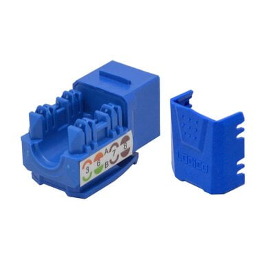 Modular Cat5e Keystone Punch Down Type Blue Modular Cat5e Keystone Punch Down Type Blue