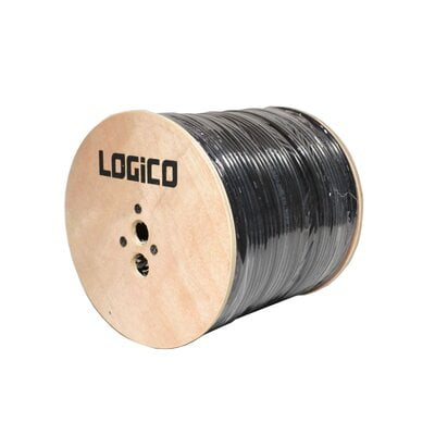 Rg6 Cable 60% Quad Shield 18Awg 1000Ft Black Direct Burial Pe Jacket + Water Block Gel