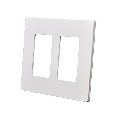 2-Gang Screwless Snap-On Decorator Wall Plate - White