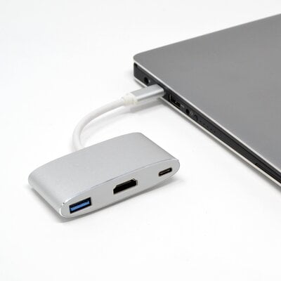 Hub - Type C To 1X Hdmi 4K+ 1Xusb 3.0 With Pd - Silver Hub - Type C To 1X Hdmi 4K+ 1Xusb 3.0 With Pd - Silver