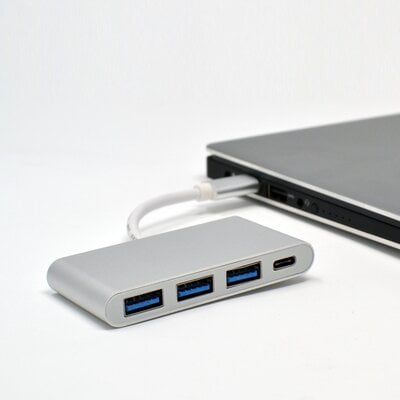 Hub - Type C To 3Xusb 3.0 With Pd - Silver