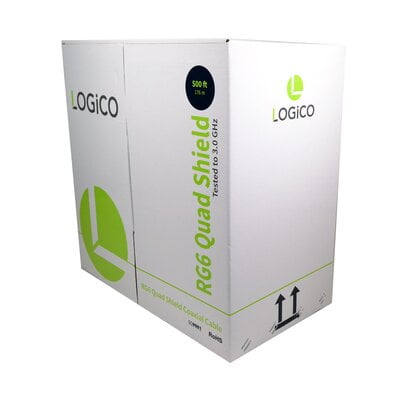 Rg6 Cable 60% Quad Shield Cmr Etl 18Awg 500Ft White