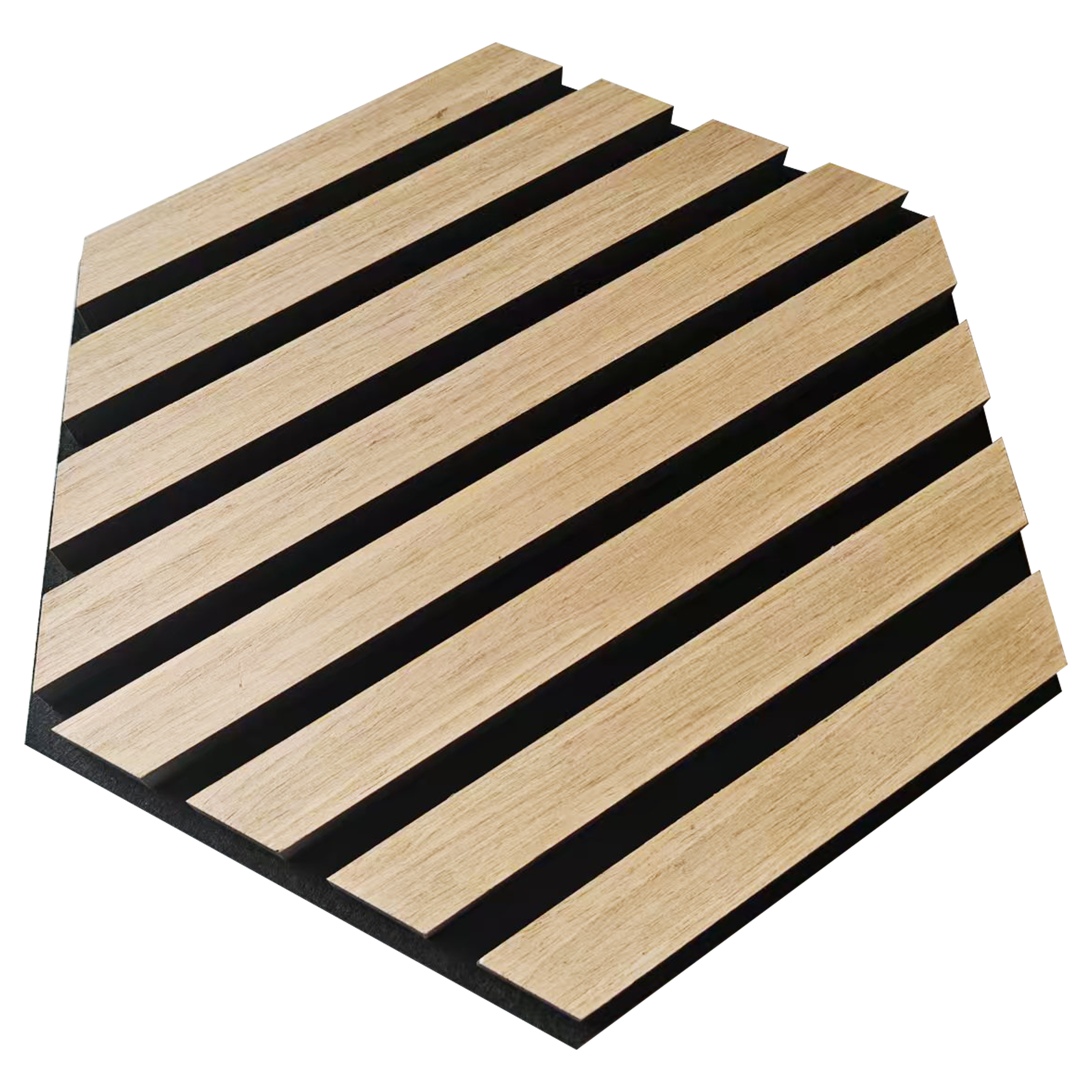 OAK #10 ACOUSTIC HEXAGON SLAT PANEL-1pkg 10inch