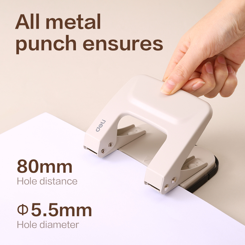 DELI EM25 METAL MEDIUM PUNCH, 25 SHEETS