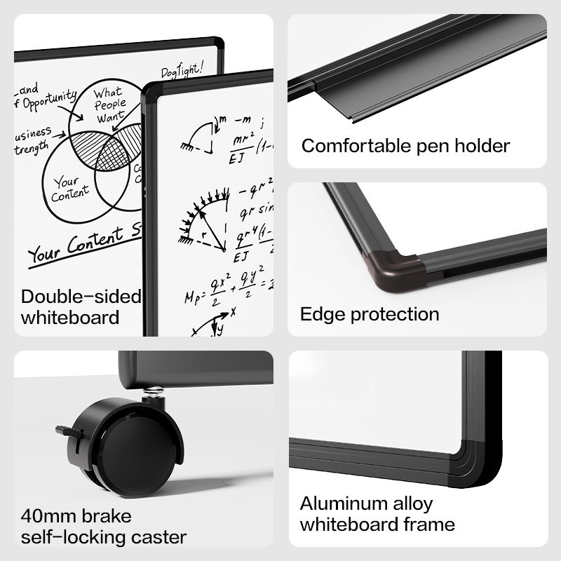 DELI V353-2 MAGNETIC MOBILE WHITEBOARD 5x3FT