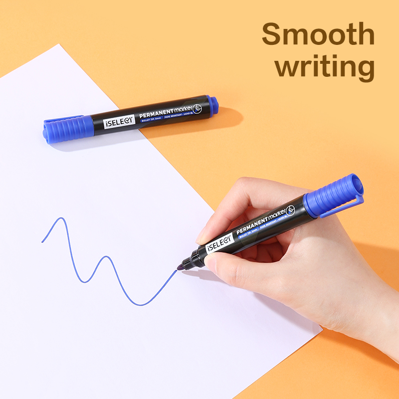 DELI UU101-BL ISELECT PERMANENT BULLET MARKERS BLUE