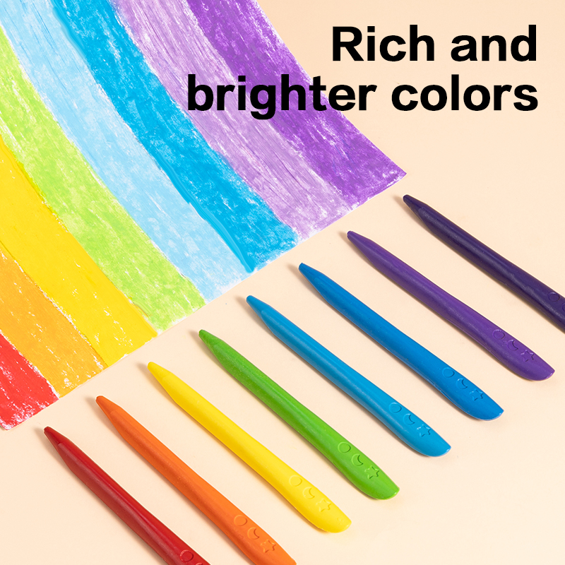 DELI C229-12 COLOR-WOW PLASTIC CRAYONS 12 COLORS ERGONOMIC