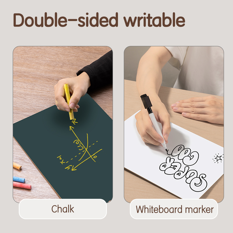DELI UZ800 DOUBLE-SIDED WHITEBOARD & CHALKBOARD A4 SIZE