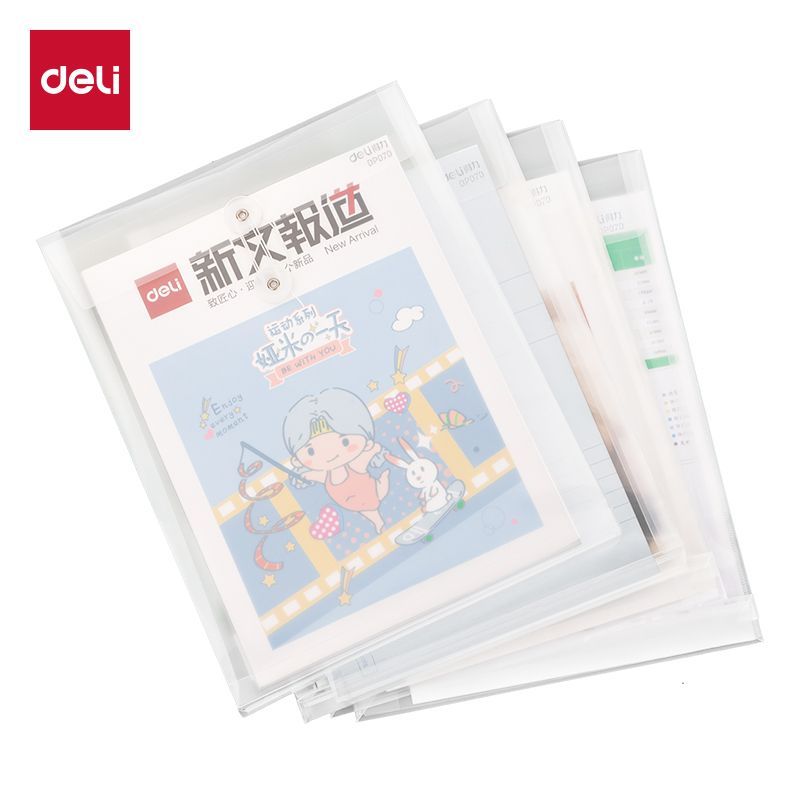DELI DP070 A4 FILE BAG WITH STRING CLOSURE CLEAR