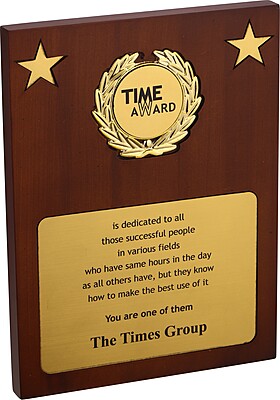 TIMES AWARD PLAQUES TROPHY