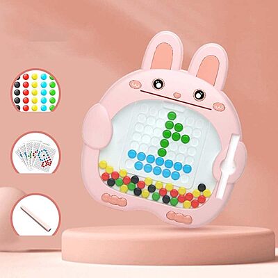 Amazkart Cartoon Bunny Shaped Magnetic Dot Drawing Board