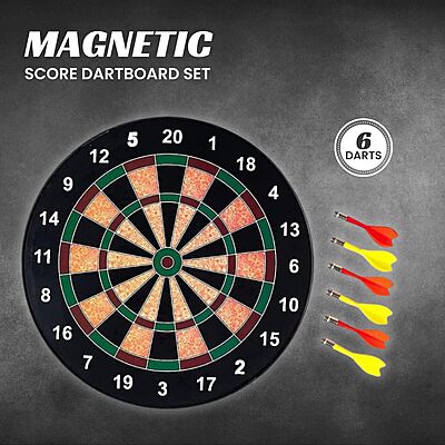 Amazkart Magnetic Dart Board Set - 13 Inch