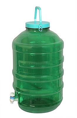Amazkrt Plastic Water Jar with Tap and Handle | 20 Liter Bottle Container