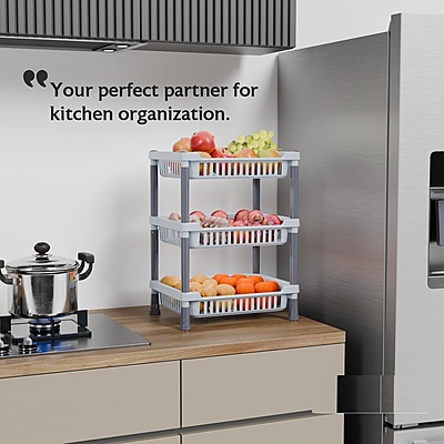 Amazkart 3-Layer Kitchen Multipurpose Rack for Storage Amazkart 3-Layer Kitchen Multipurpose Rack for Storage