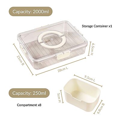 Amazkart Fridge Organiser Storage Box with Lid and Handle Amazkart Fridge Organiser Storage Box with Lid and Handle
