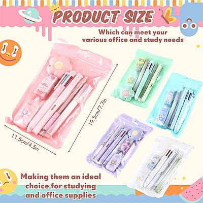 Amazkart 7 Pcs Cute Stationery Set Amazkart 7 Pcs Cute Stationery Set