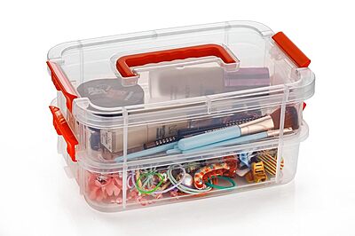Amazkart 2 Layer Plastic Storage Containers with Lids