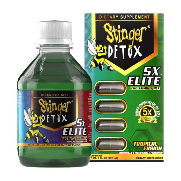 Stinger Detox - 5X Elite Tropical Fusion - 8oz and Capsules
