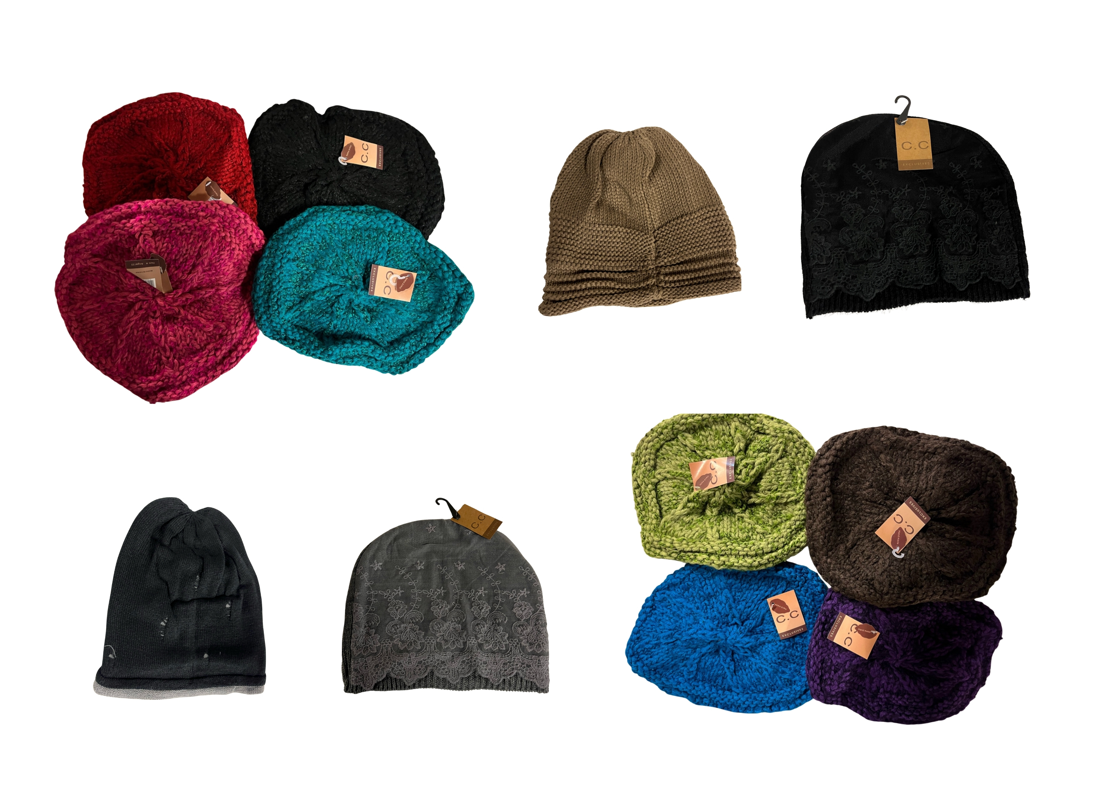 Wholesale Pallet of Mixed CC Beanie Knitted Hats – Assorted Colors & Styles - 1080 pieces on this pallet your piece price is $1 retail is $8 - $16