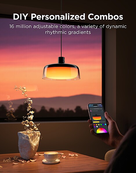 Govee RGBICWW Pendant Light – Multi-Zone RGBIC Smart LED with Matter Support