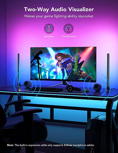 Govee Smart Gaming Light Bars (42cm high) - RGBIC, Razer Chroma/Synapse 3 -UNBOXED DEAL