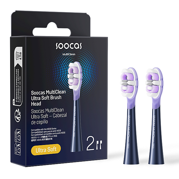 Soocas NEOS II Ultra Soft Toothbrush Head White CV 2 Packs