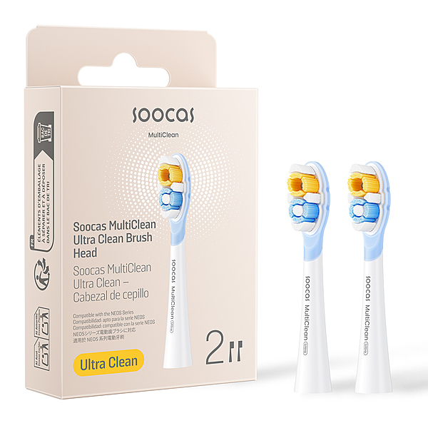 Soocas NEOS II Ultra Clean Toothbrush Head White CV 2 Packs