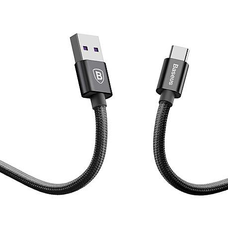 Baseus 1m - 5A Speed Q.C 3 USB Type-A 2.0 to Type-C Huawei Cable - Black