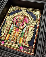 Tiruchendur Murugar 3D Super Embossed Tanjore Painting - 1.5 x 1.2 ft