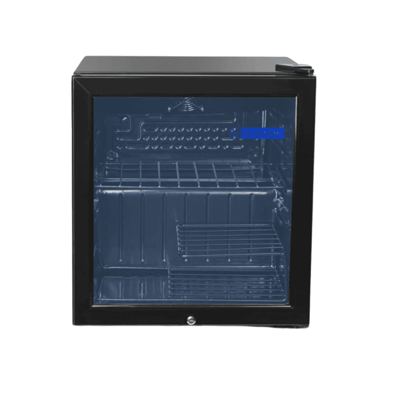 Blue Star Visi Cooler VC65D, a compact glass door fridge.