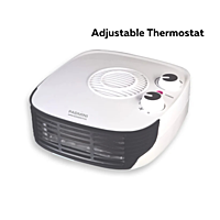 Compact and portable Padmini Fan Heater 102 with adjustable thermostat. Compact and portable Padmini Fan Heater 102 with adjustable thermostat.