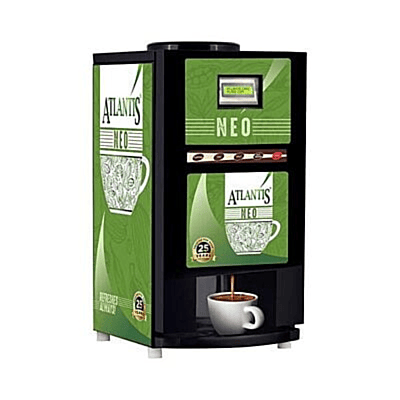 Front view of the Atlantis Neo-2 Lane, highlighting its feather touch panel and 2 beverage options.