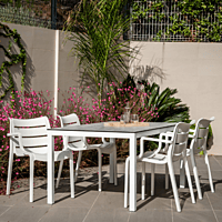 Brunei Table | Aluminium Frame | Silver HPL Table Top | 130x80 cm | BRM-R13/ALT-PL | Balliu