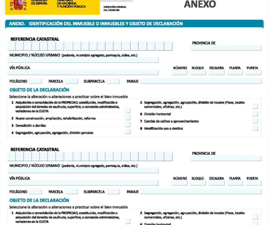 Declaración de alteración catastral - Modelo 900D Declaración de alteración catastral - Modelo 900D