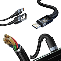 Baseus 1.2m - 2.4A 18W 2in1 Cafule USB Type-C + Type-A PD Cable - Red+Black