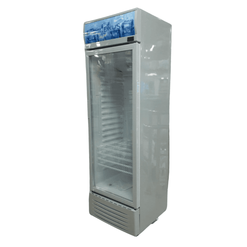 MILEXUS GREY VERTICAL SINGLE DOOR 13CU FT COOLERS 110V