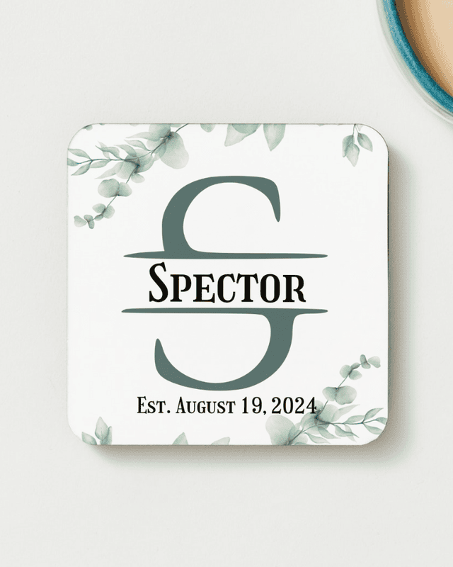 Personalized Monogram Coaster, Set of 4