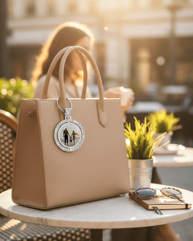 Custom Beveled Rhinestone Keychain